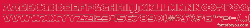 SF Distant Galaxy AltOutline Font – Green Fonts on Red Background