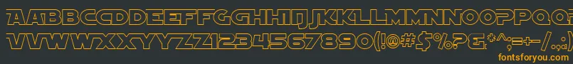 SF Distant Galaxy AltOutline Font – Orange Fonts on Black Background