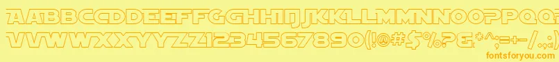 SF Distant Galaxy AltOutline Font – Orange Fonts on Yellow Background