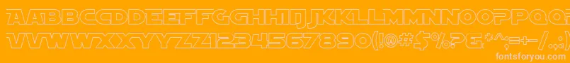 SF Distant Galaxy AltOutline Font – Pink Fonts on Orange Background