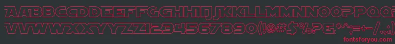 Шрифт SF Distant Galaxy AltOutline – красные шрифты на чёрном фоне