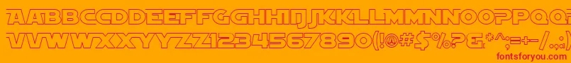 SF Distant Galaxy AltOutline Font – Red Fonts on Orange Background