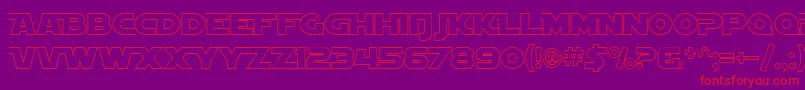 SF Distant Galaxy AltOutline Font – Red Fonts on Purple Background