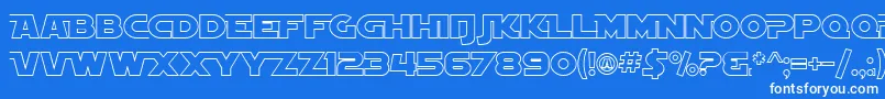 SF Distant Galaxy AltOutline Font – White Fonts on Blue Background