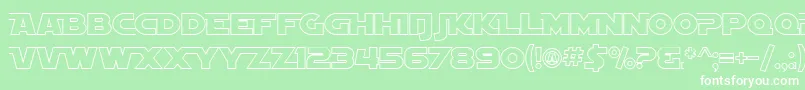 SF Distant Galaxy AltOutline Font – White Fonts on Green Background