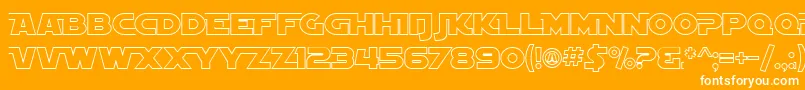 SF Distant Galaxy AltOutline Font – White Fonts on Orange Background