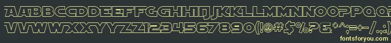 SF Distant Galaxy AltOutline Font – Yellow Fonts on Black Background