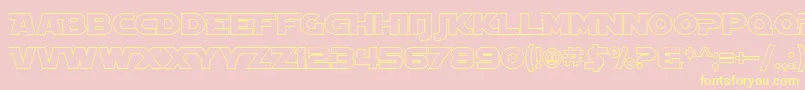 SF Distant Galaxy AltOutline Font – Yellow Fonts on Pink Background