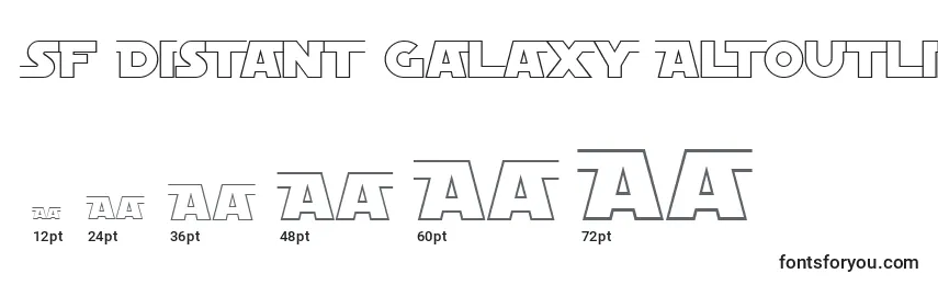 Размеры шрифта SF Distant Galaxy AltOutline