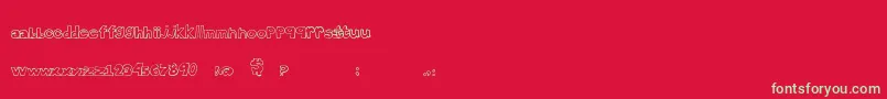 フォントBrightendays – 赤い背景に緑の文字