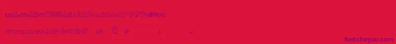 Czcionka Brightendays – fioletowe czcionki na czerwonym tle