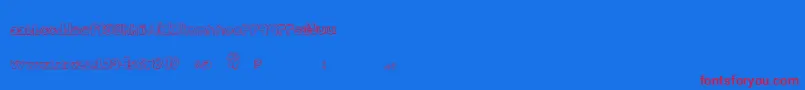 Brightendays-Schriftart – Rote Schriften auf blauem Hintergrund