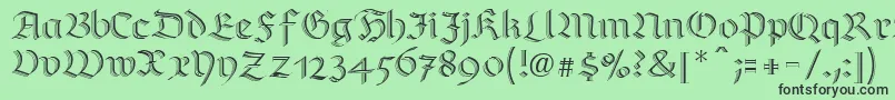 RichmondzierschriftLtRegular Font – Black Fonts on Green Background