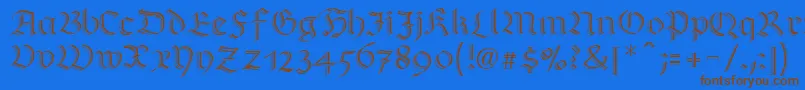 RichmondzierschriftLtRegular Font – Brown Fonts on Blue Background