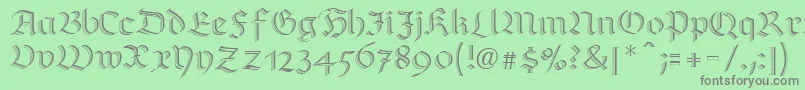 RichmondzierschriftLtRegular-Schriftart – Graue Schriften auf grünem Hintergrund