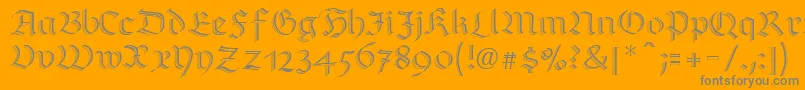 RichmondzierschriftLtRegular-Schriftart – Graue Schriften auf orangefarbenem Hintergrund