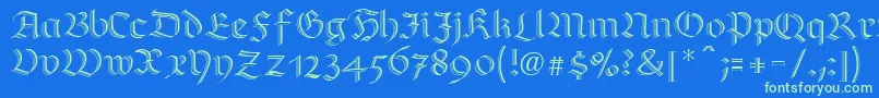 Шрифт RichmondzierschriftLtRegular – зелёные шрифты на синем фоне