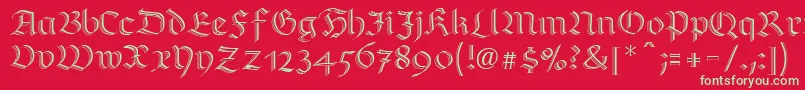 RichmondzierschriftLtRegular Font – Green Fonts on Red Background