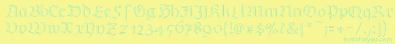 Police RichmondzierschriftLtRegular – polices vertes sur fond jaune