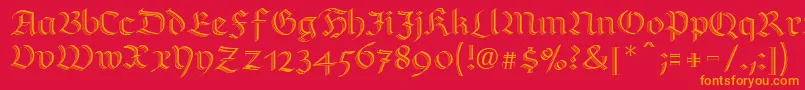 RichmondzierschriftLtRegular Font – Orange Fonts on Red Background