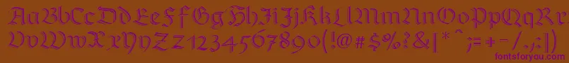 RichmondzierschriftLtRegular-fontti – violetit fontit ruskealla taustalla