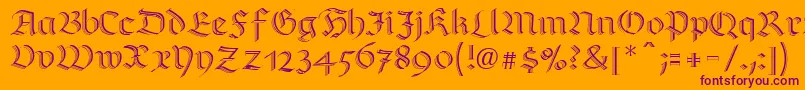 RichmondzierschriftLtRegular Font – Purple Fonts on Orange Background