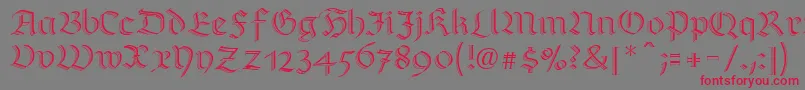 RichmondzierschriftLtRegular Font – Red Fonts on Gray Background