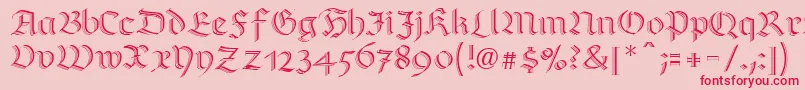 RichmondzierschriftLtRegular Font – Red Fonts on Pink Background