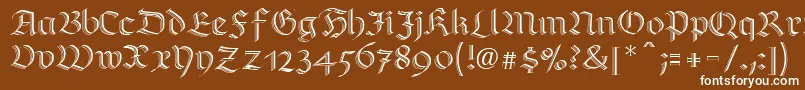 RichmondzierschriftLtRegular Font – White Fonts on Brown Background