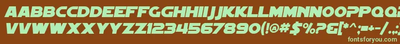 SF Distant Galaxy Italic-fontti – vihreät fontit ruskealla taustalla