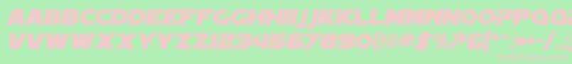 SF Distant Galaxy Italic-fontti – vaaleanpunaiset fontit vihreällä taustalla