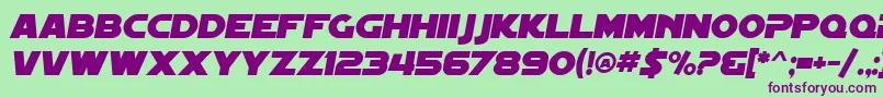 SF Distant Galaxy Italic Font – Purple Fonts on Green Background