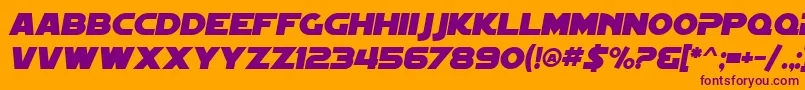 SF Distant Galaxy Italic Font – Purple Fonts on Orange Background