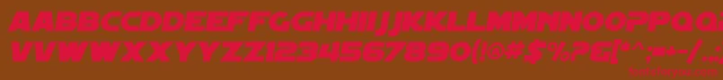 SF Distant Galaxy Italic Font – Red Fonts on Brown Background