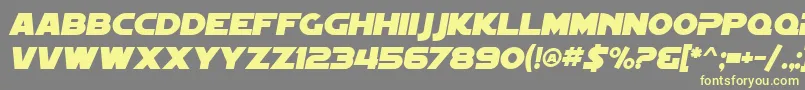 SF Distant Galaxy Italic-Schriftart – Gelbe Schriften auf grauem Hintergrund