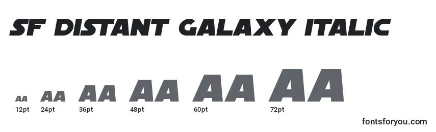 Размеры шрифта SF Distant Galaxy Italic