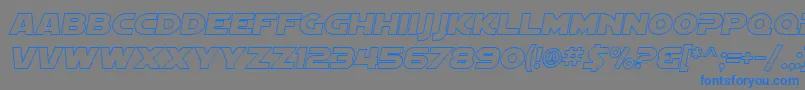 Шрифт SF Distant Galaxy Outline Italic – синие шрифты на сером фоне