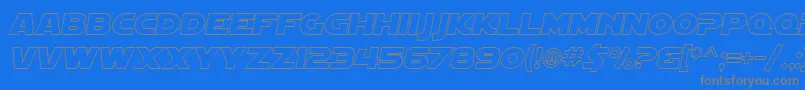 Шрифт SF Distant Galaxy Outline Italic – серые шрифты на синем фоне