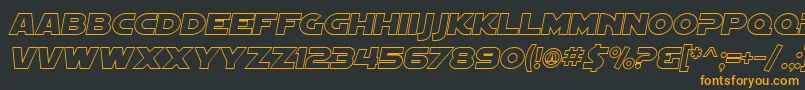 Шрифт SF Distant Galaxy Outline Italic – оранжевые шрифты на чёрном фоне