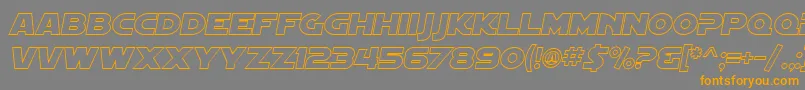 Fonte SF Distant Galaxy Outline Italic – fontes laranjas em um fundo cinza