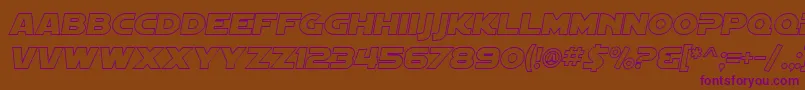 Шрифт SF Distant Galaxy Outline Italic – фиолетовые шрифты на коричневом фоне