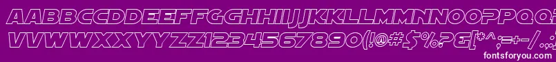 fuente SF Distant Galaxy Outline Italic – Fuentes Blancas Sobre Fondo Morado