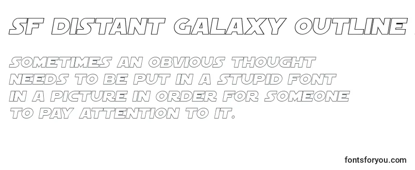 Überblick über die Schriftart SF Distant Galaxy Outline Italic