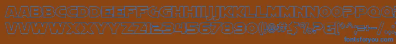 フォントSF Distant Galaxy Outline – 茶色の背景に青い文字