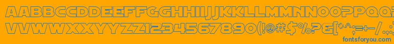 SF Distant Galaxy Outline Font – Blue Fonts on Orange Background