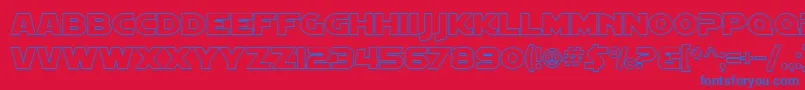 Шрифт SF Distant Galaxy Outline – синие шрифты на красном фоне