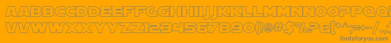 Fonte SF Distant Galaxy Outline – fontes cinzas em um fundo laranja