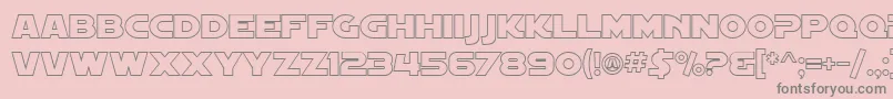 SF Distant Galaxy Outline Font – Gray Fonts on Pink Background
