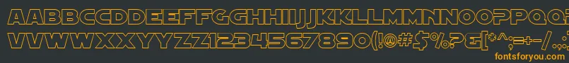 SF Distant Galaxy Outline Font – Orange Fonts on Black Background