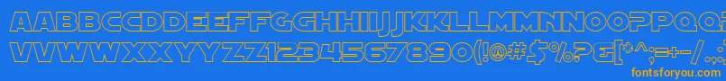 Police SF Distant Galaxy Outline – polices orange sur fond bleu